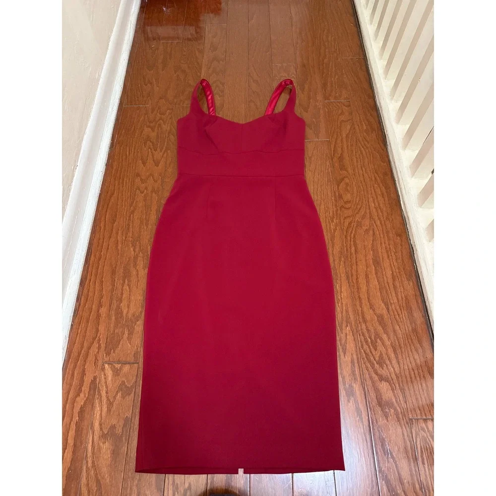 jay godfrey midi dress JAY GODFREY MIDI RED EVENING DRESS - Small Size 4 | New without tags